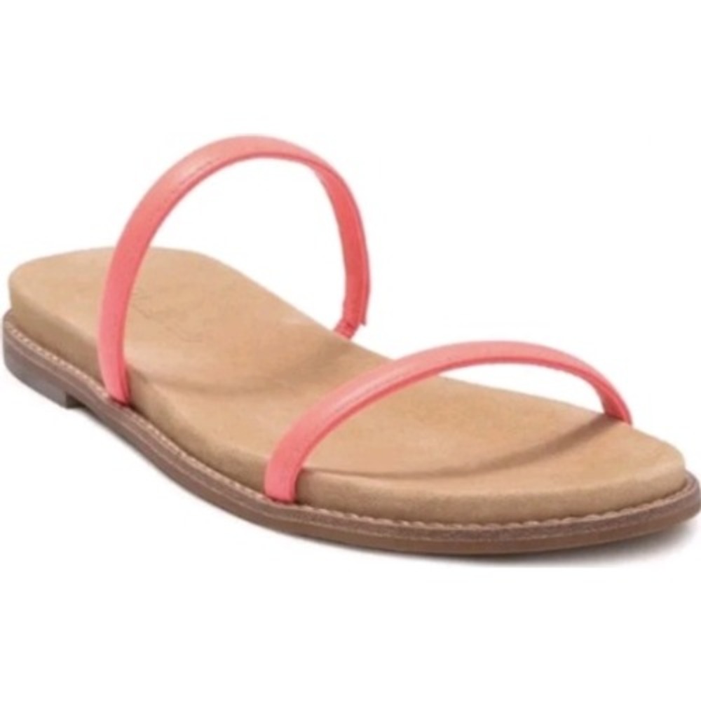 Madewellβ Paris Bare Leather Coral Double Strap Sandals Size 9 NWOT Slight Flaws